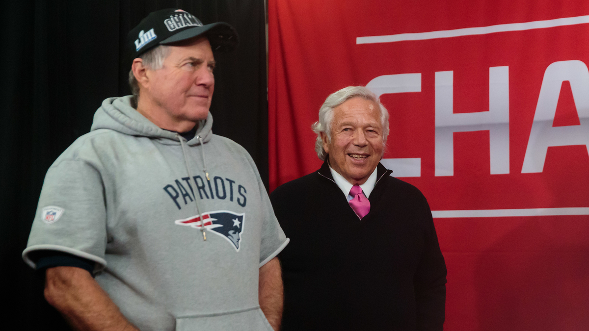 New England Patriots Head Coach Bill Belichick And Owner Robert Kraft