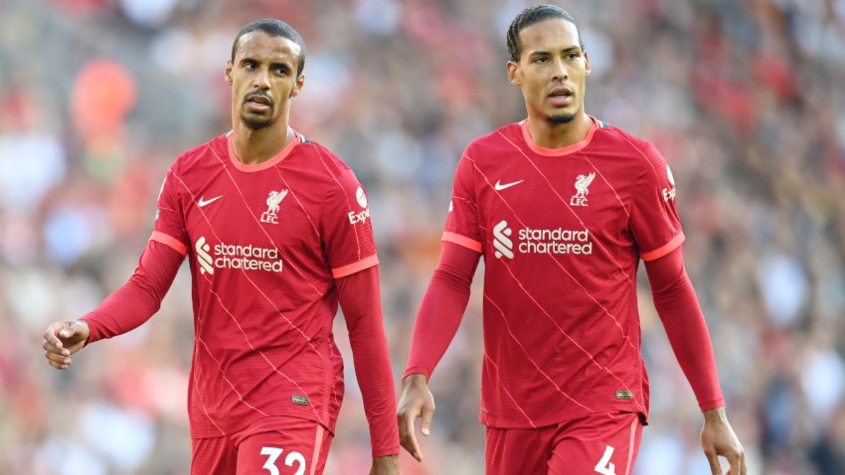 Liverpool defenders Joel Matip (right) and Virgil van Dijk