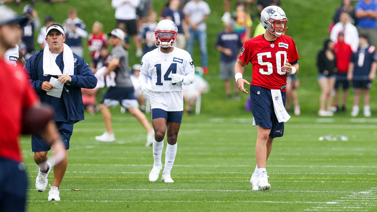 New England Patriots offensive coordinator Josh McDaniels and quarterback Mac Jones