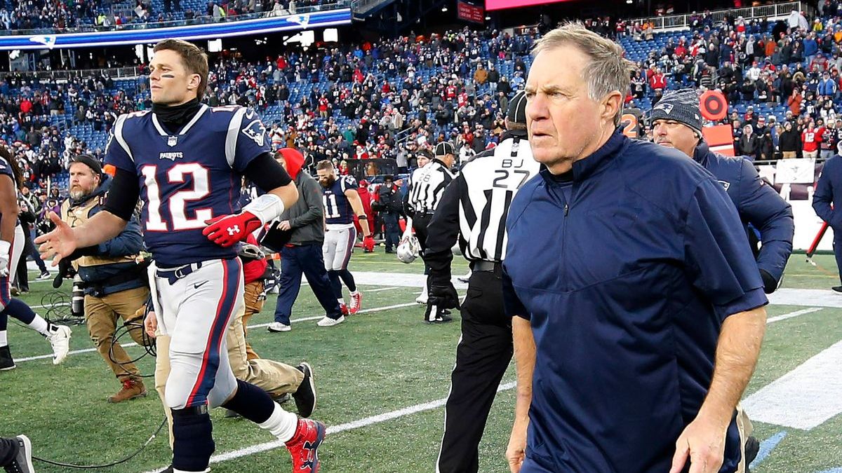 Tampa Bay Buccaneers quarterback Tom Brady, New England Patriots coach Bill Belichick