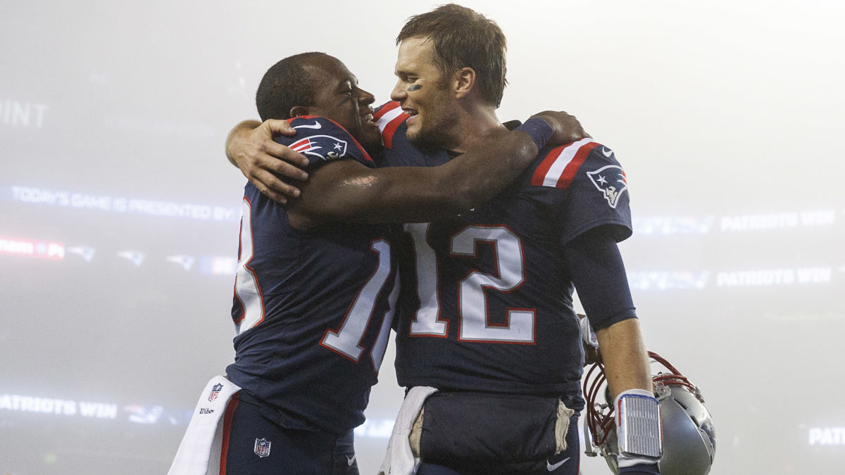 New England Patriots special teamer Matthew Slater and Tampa Bay Buccaneers quarterback Tom Brady