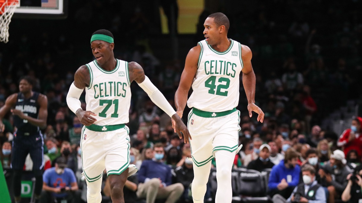 Boston Celtics Center Al Horford, Guard Dennis Schroder
