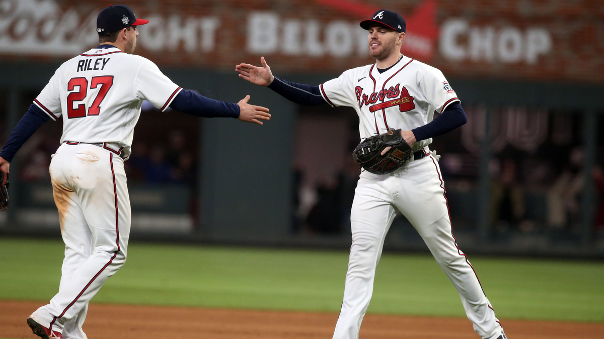 Atlanta Braves third baseman Austin Riley and first baseman Freddie Freeman