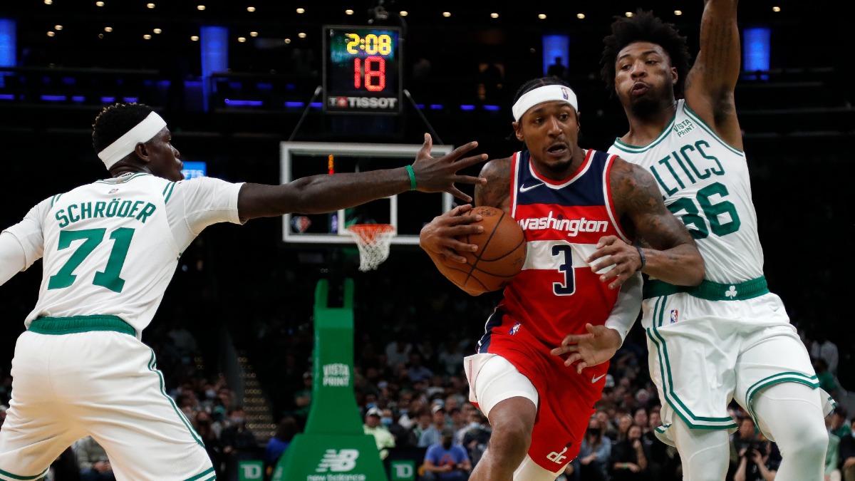 Washington Wizards guard Bradley Beal, Boston Celtics guards Marcus Smart, Dennis Schroder