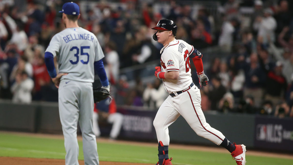 Los Angeles Dodgers first baseman Cody Bellinger and Atlanta Braves outfielder Joc Pederson