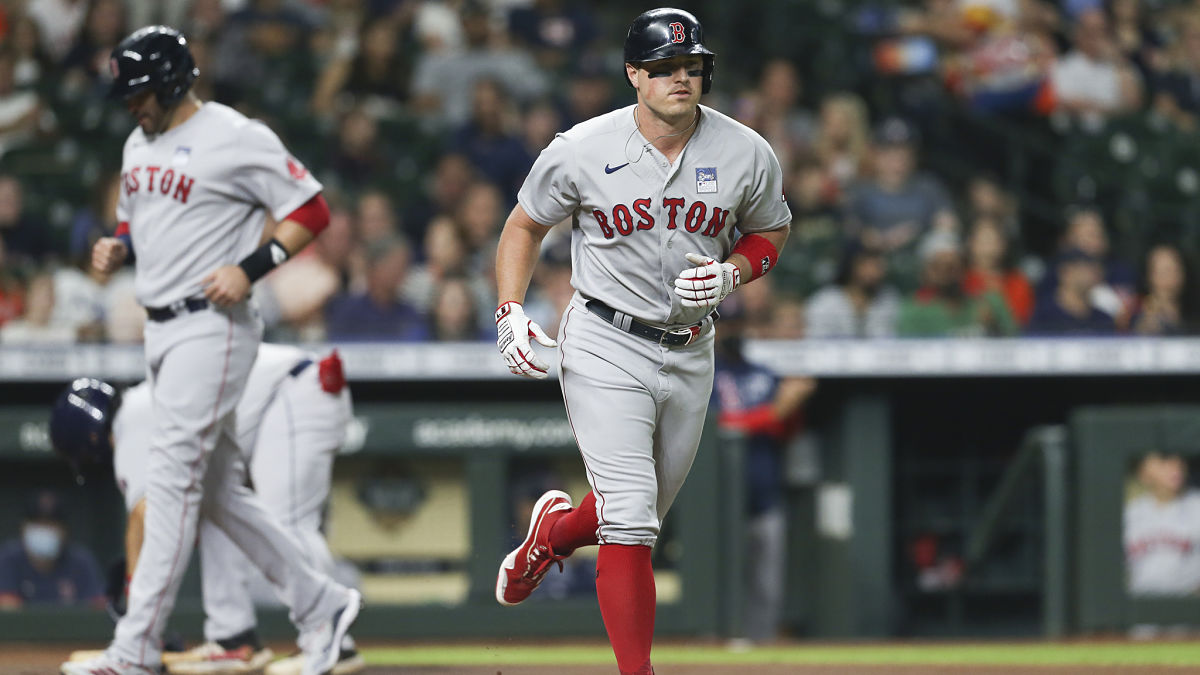 Boston Red Sox designated hitter J.D. Martinez and outfielder Hunter Renfroe