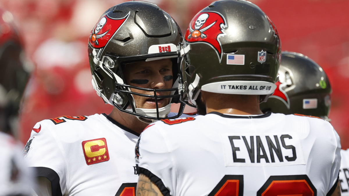 Tampa Bay Buccaneers quarterback Tom Brady, wide receiver Mike Evans