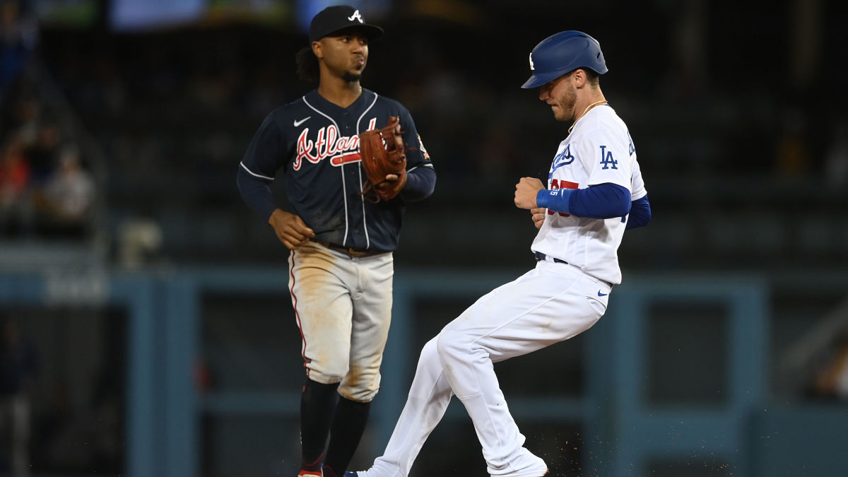 Atlanta Braves second baseman Ozzie Albies and Los Angeles Dodgers first baseman Cody Bellinger