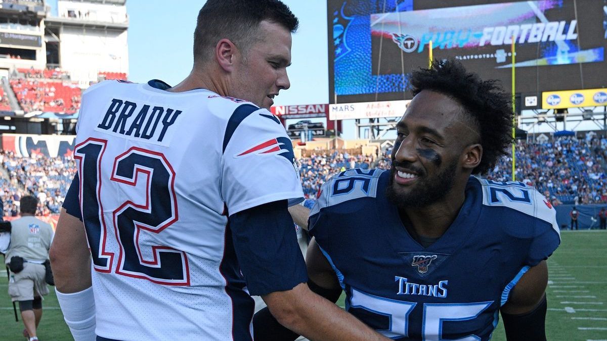 Tampa Bay Buccaneers quarterback Tom Brady, New York Giants corner Logan Ryan