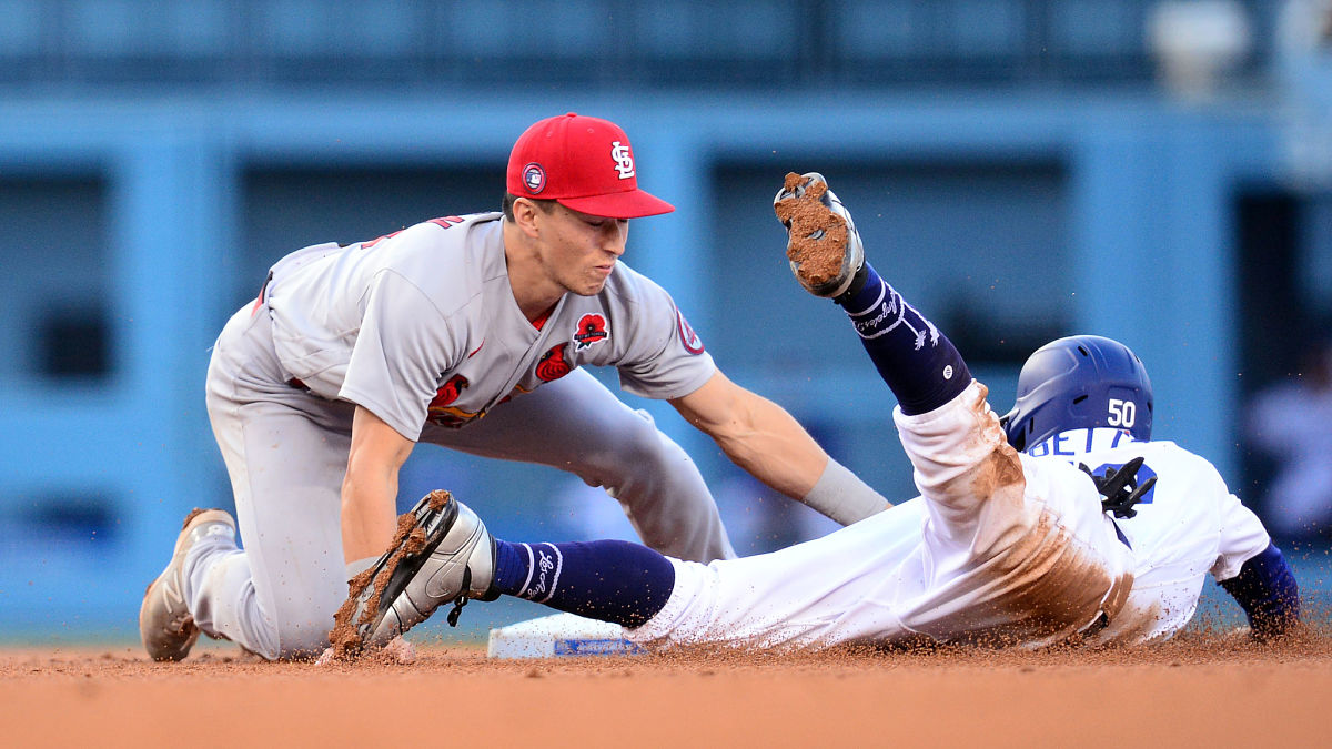 St. Louis Cardinals infielder Tommy Edman, Los Angeles Dodgers outfielder Mookie Betts