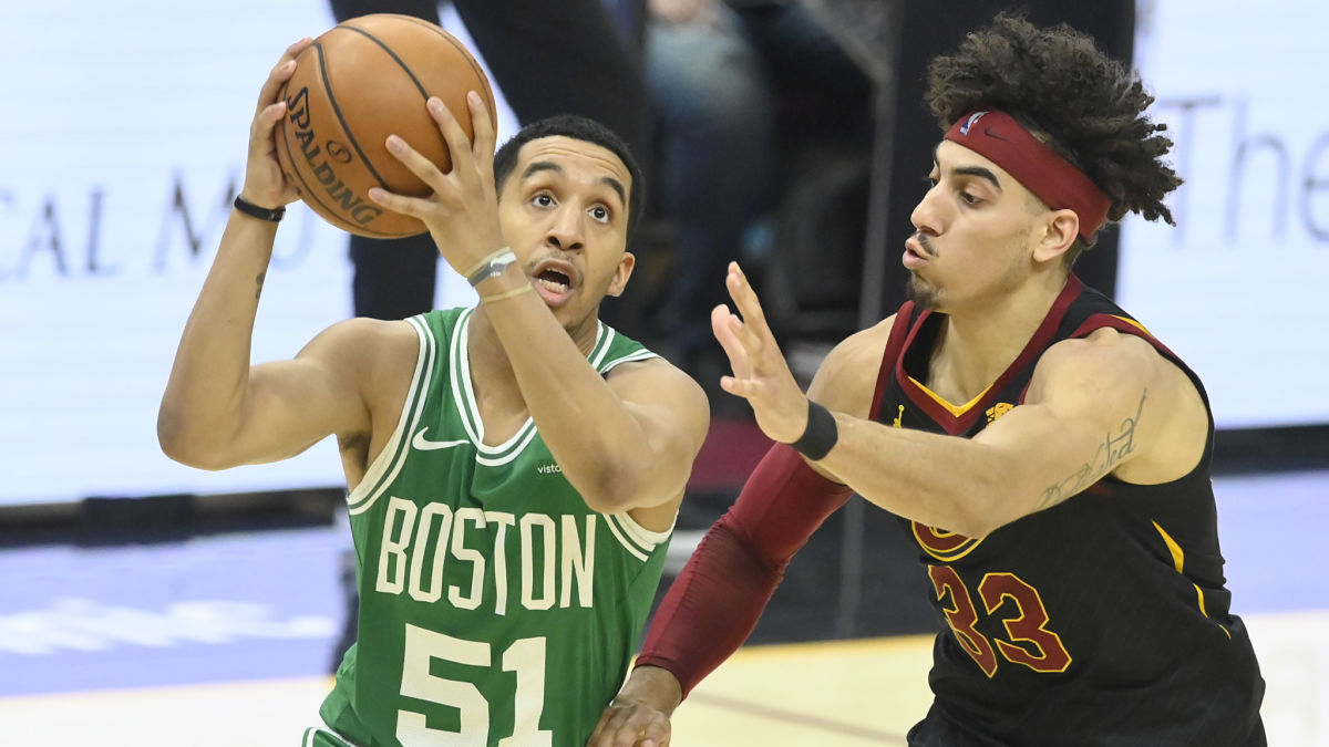 Boston Celtics guards Brodric Thomas and Tremont Waters