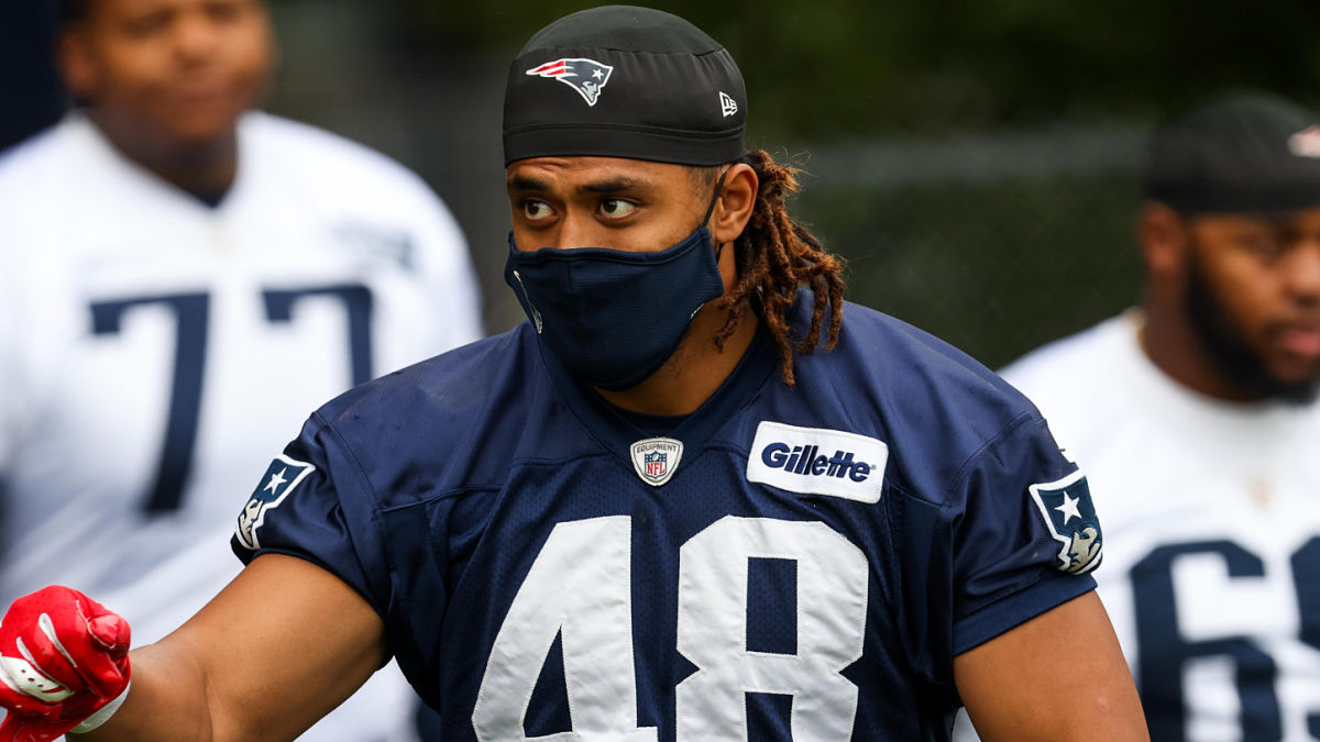 New England Patriots linebacker Harvey Langi