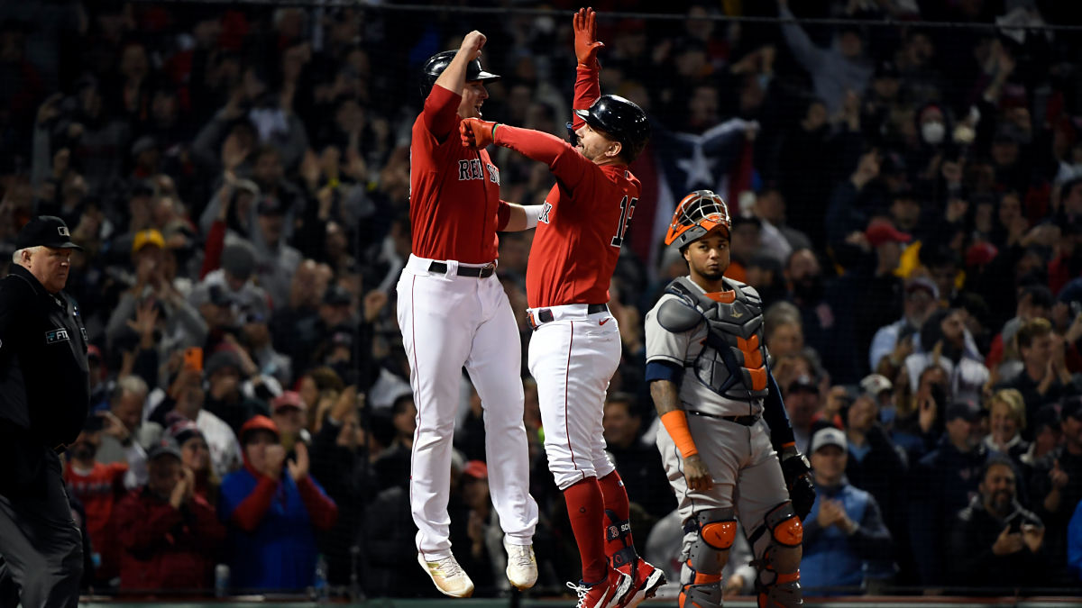 Boston Red Sox outfielder Hunter Renfroe and first baseman Kyle Schwarber