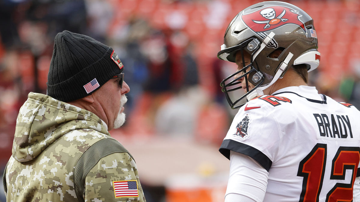 Tampa Bay Buccaneers head coach Bruce Arians and quarterback Tom Brady