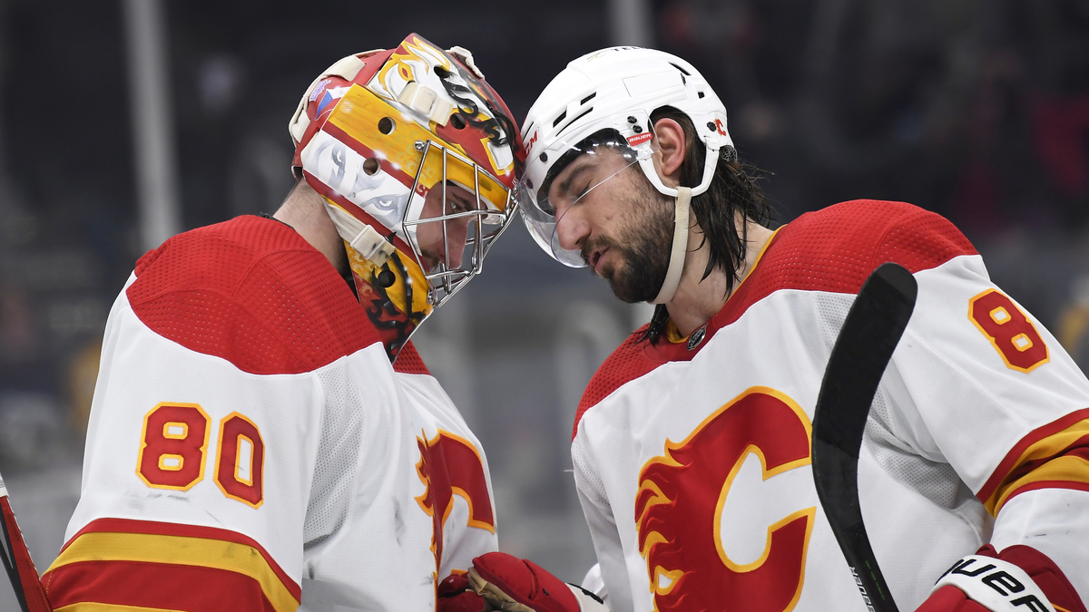 Calgary Flames goalie Dan Vladar, defenseman Chris Tanev
