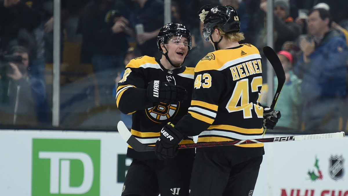 Former Boston Bruins wingers Danton Heinen and Ryan Donato