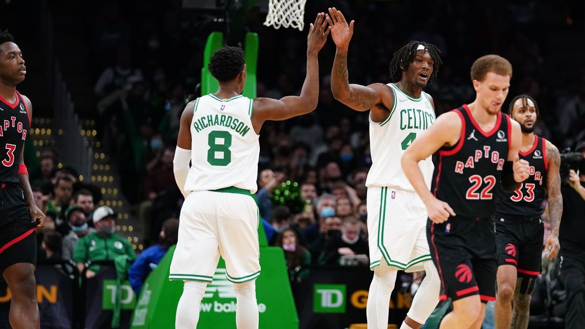 Boston Celtics guard Josh Richardson, center Robert Williams