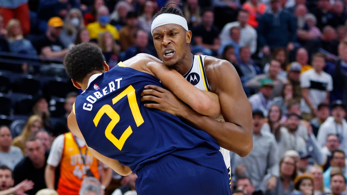 Indiana Pacers center Myles Turner, Utah Jazz center Rudy Gobert