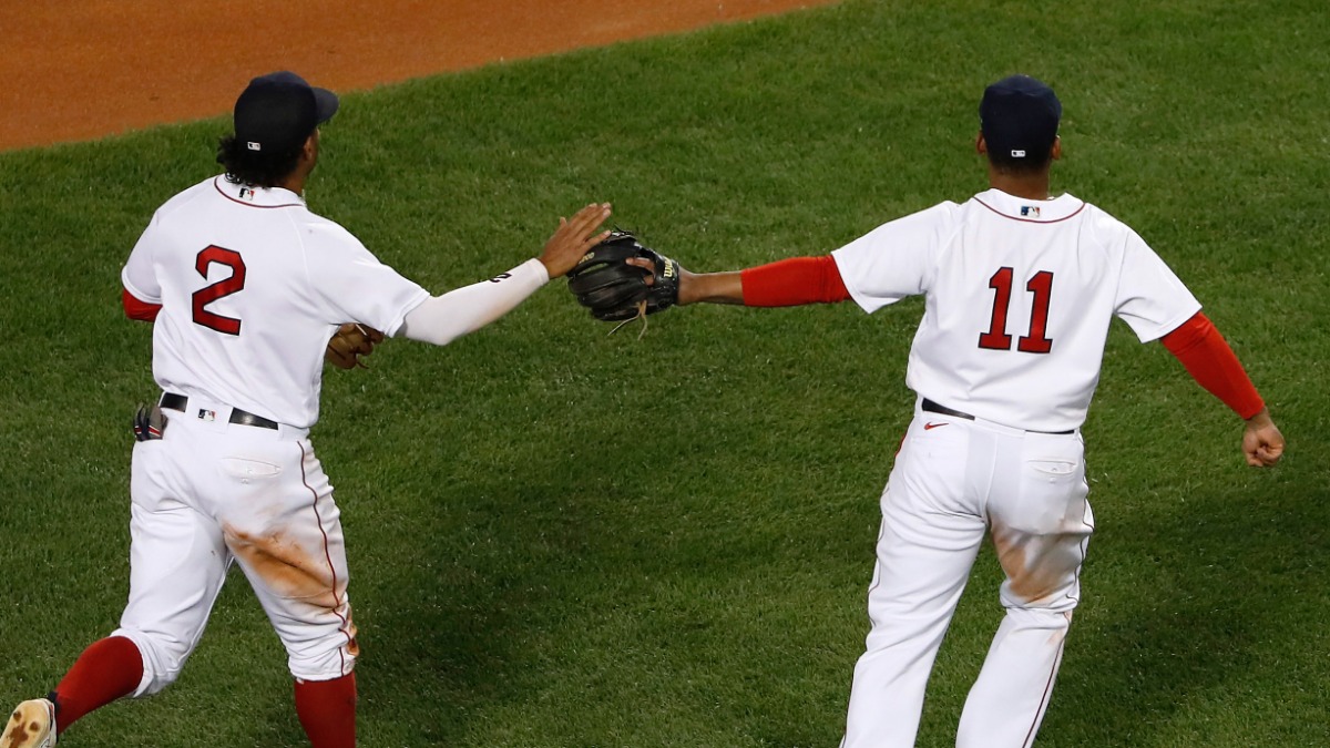 Boston Red Sox shortstop Xander Bogaerts, third baseman Rafael Devers