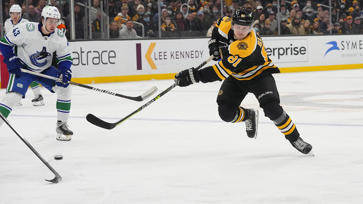 Boston Bruins forward Anton Blidh