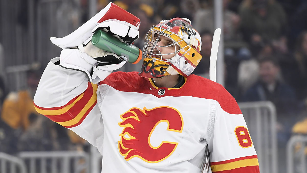 Calgary Flames goaltender Dan Vladar