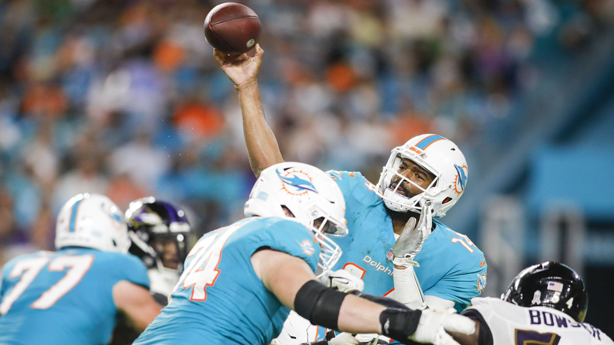Miami Dolphins quarterback Jacoby Brissett
