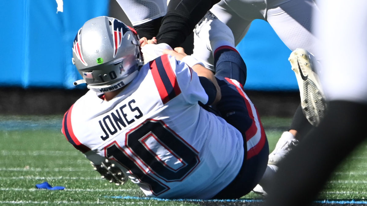 New England Patriots quarterback Mac Jones and Carolina Panthers edge rusher Brian Burns