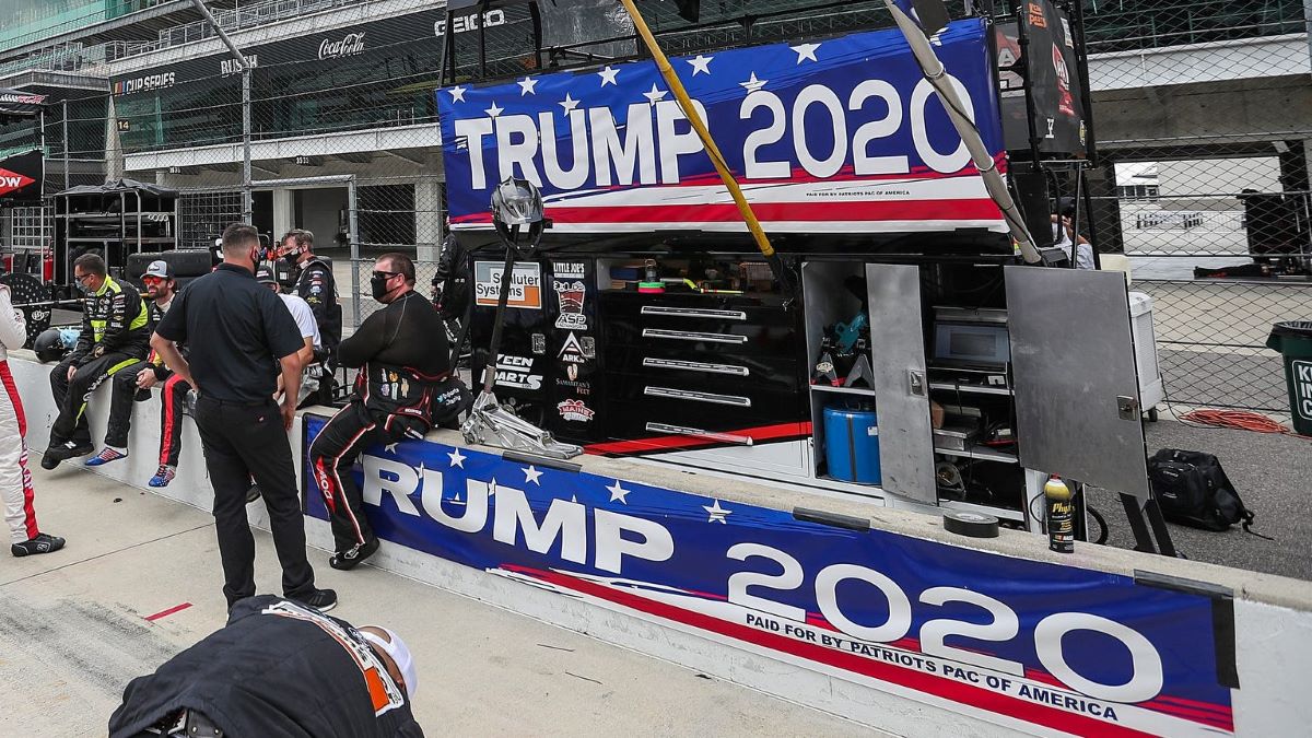 NASCAR driver Corey LaJoie pit box