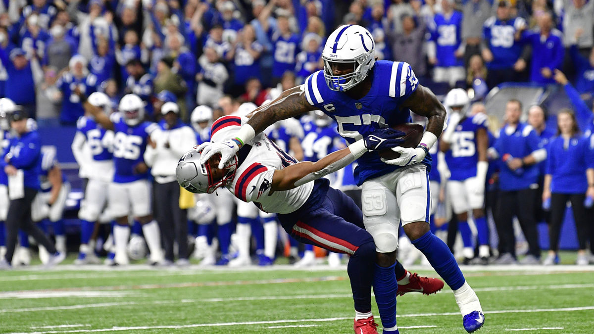 Indianapolis Colts linebacker Darius Leonard, New England Patriots wide receiver Jakobi Meyers