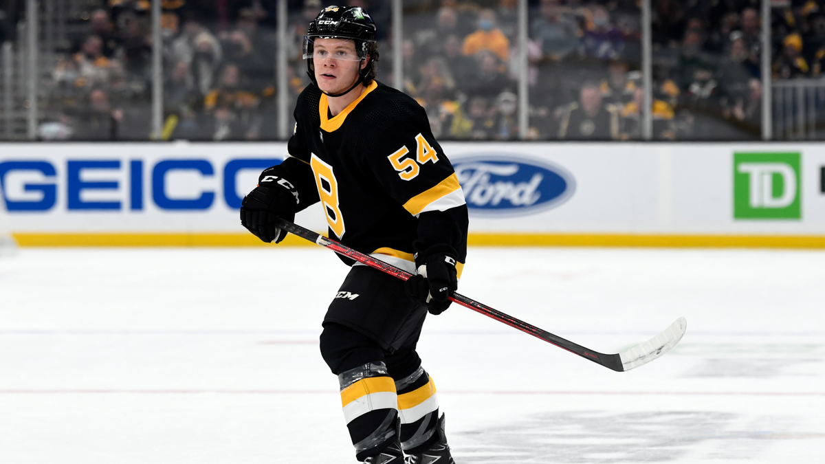Boston Bruins defenseman Jack Ahcan