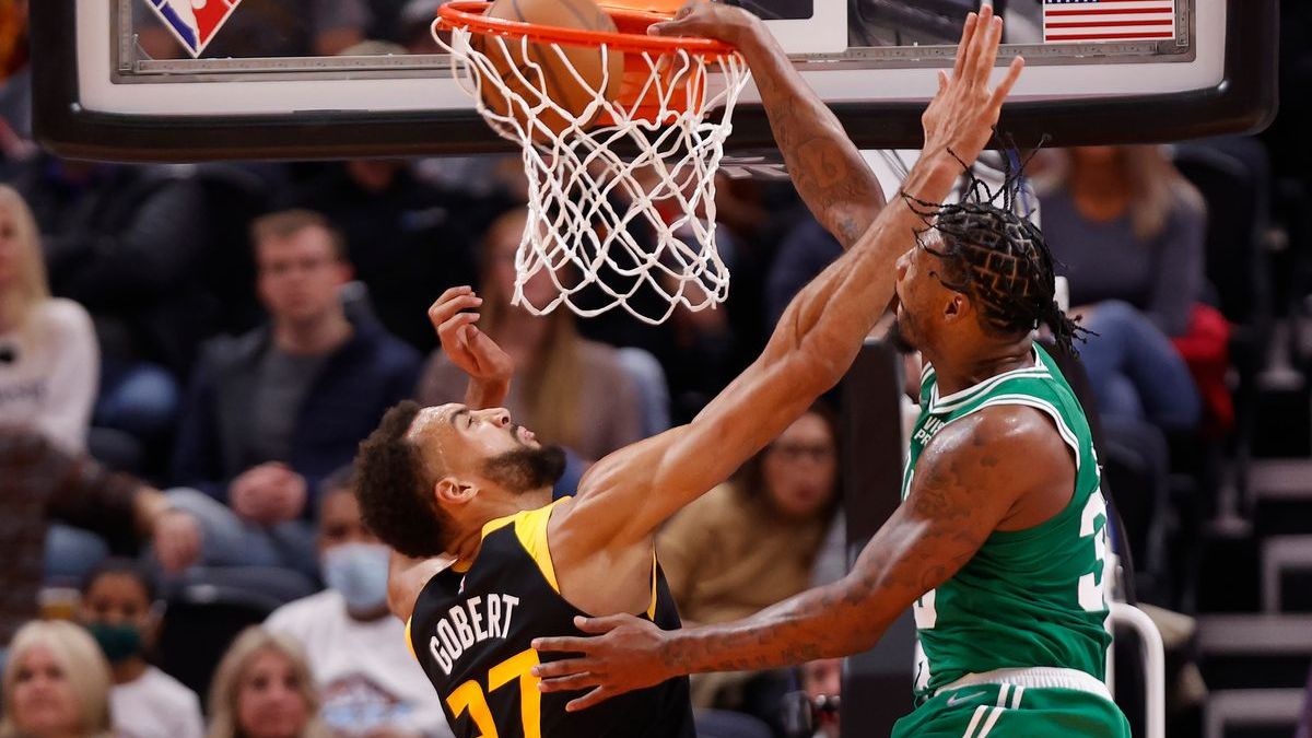 Boston Celtics guard Marcus Smart, Utah Jazz big Rudy Gobert