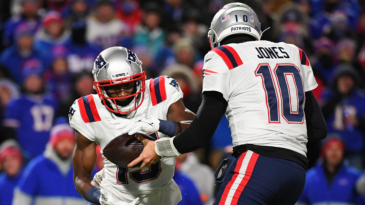 New England Patriots wide receiver Nelson Agholor and quarterback Mac Jones