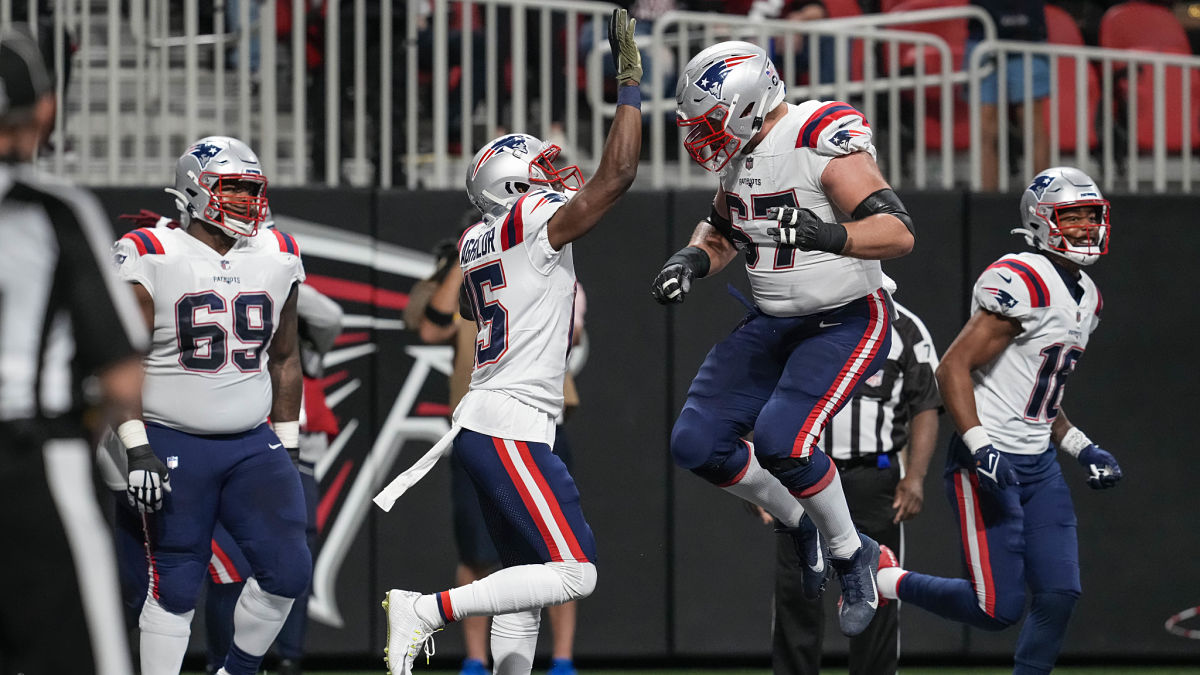 New England Patriots wide receiver Nelson Agholor and offensive lineman Ted Karras
