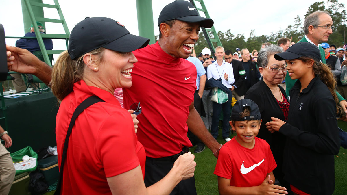 Professional golfer Tiger Woods, son Charlie Woods