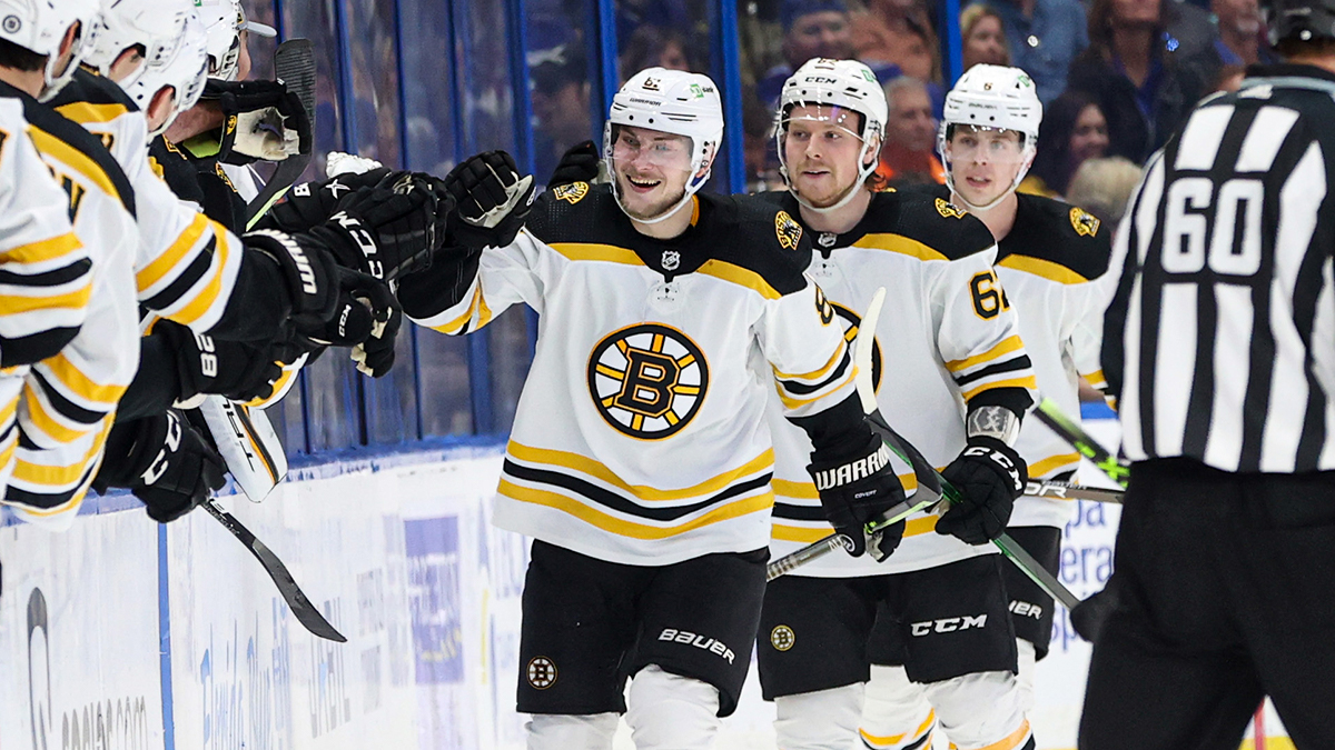 Boston Bruins forward Anton Blidh