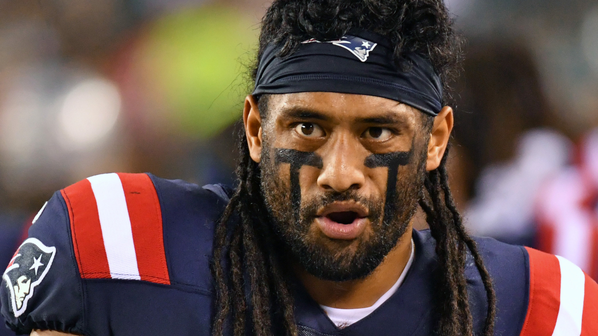 New England Patriots linebacker Harvey Langi