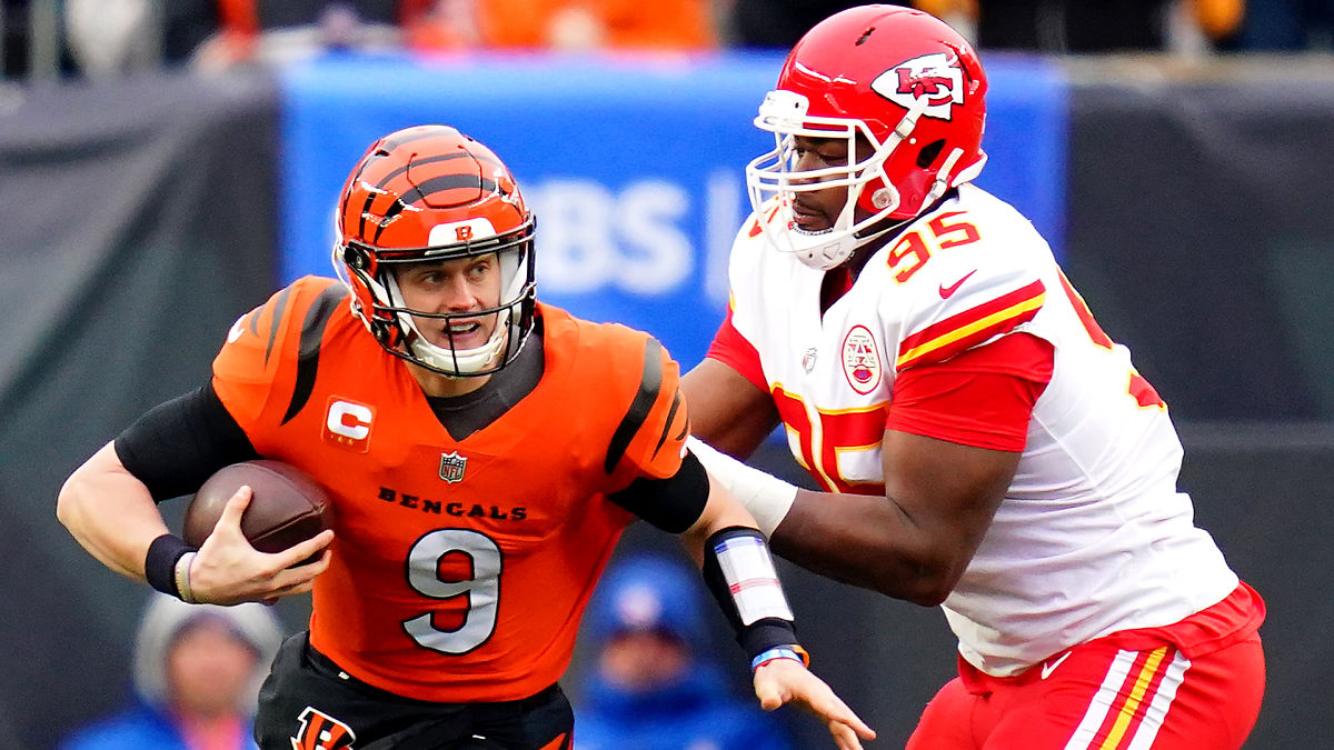Cincinnati Bengals quarterback Joe Burrow and Kansas City Chiefs defensive lineman Chris Jones