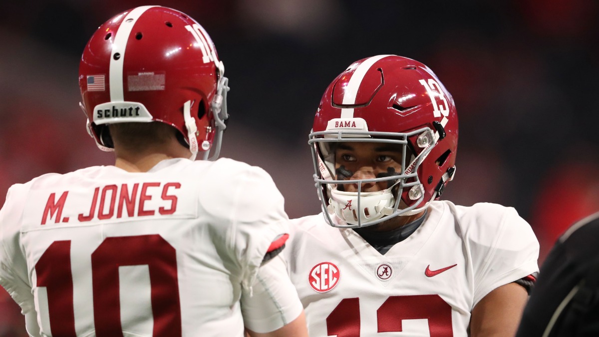 New England Patriots quarterback Mac Jones, Miami Dolphins quarterback Tua Tagovailoa