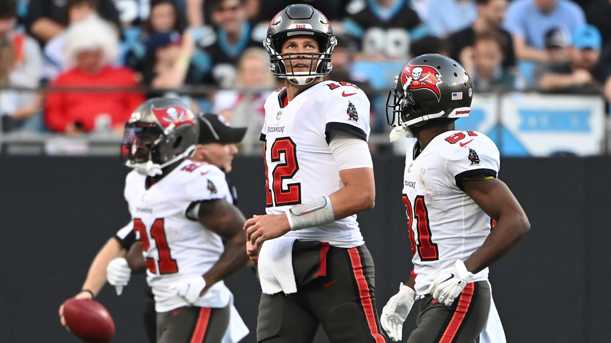 Tampa Bay Buccaneers quarterback Tom Brady and wide receiver Antonio Brown