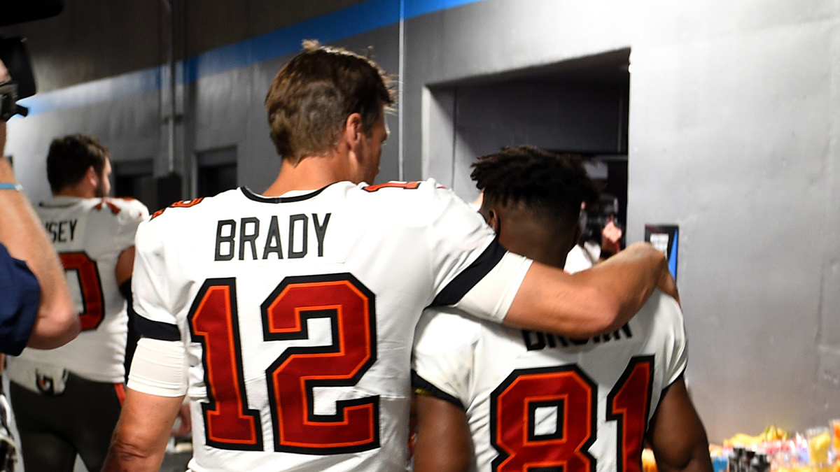 Tampa Bay Buccaneers quarterback Tom Brady, wide receiver Antonio Brown