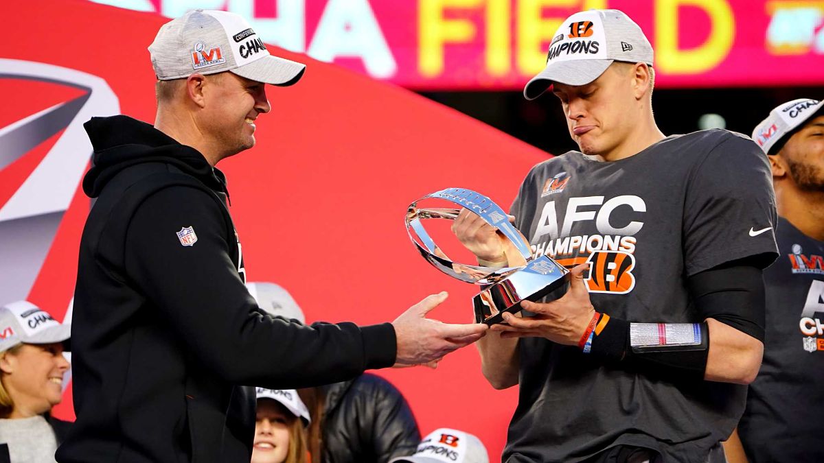 Cincinnati Bengals head coach Zac Taylor and quarterback Joe Burrow