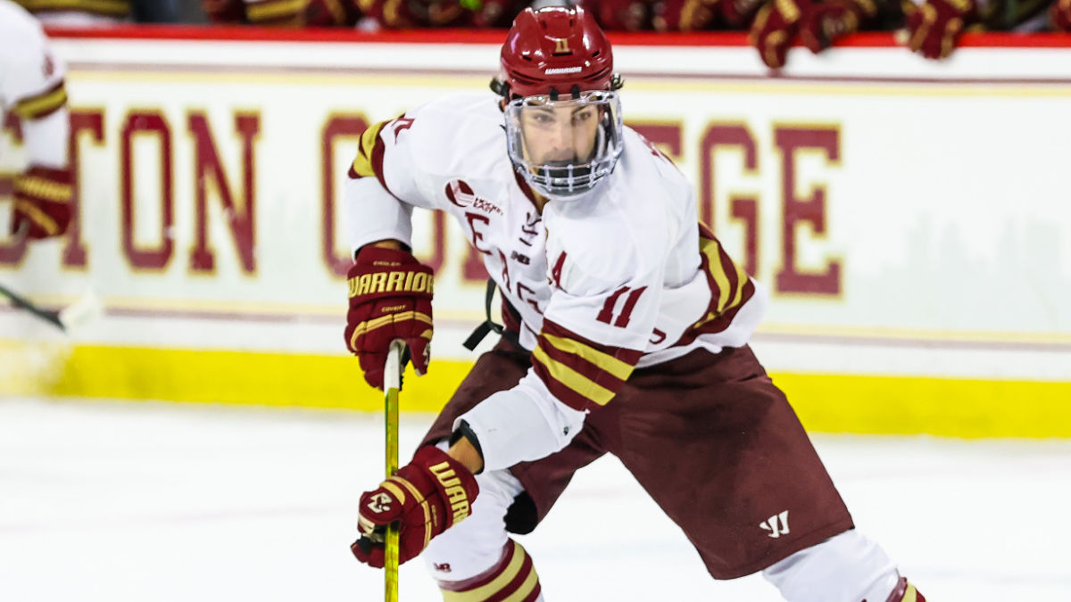 Boston College men's hockey forward Jack McBain