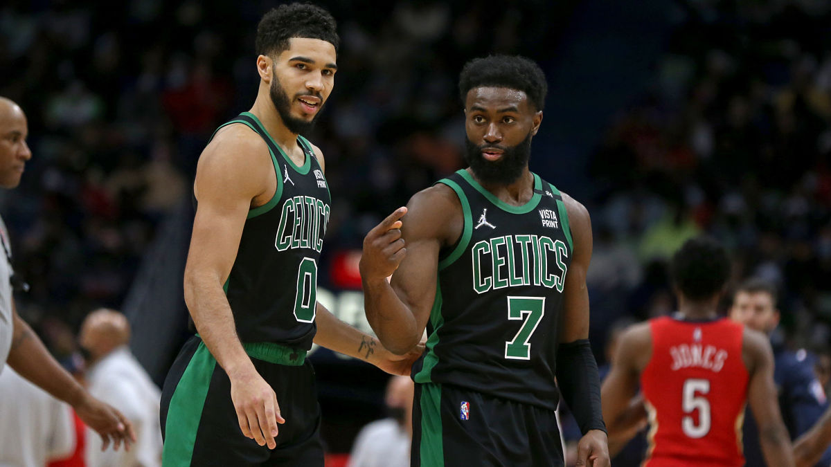 Boston Celtics forward Jayson Tatum, guard Jaylen Brown