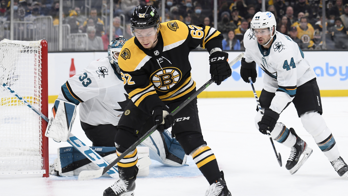 Boston Bruins forward Oskar Steen