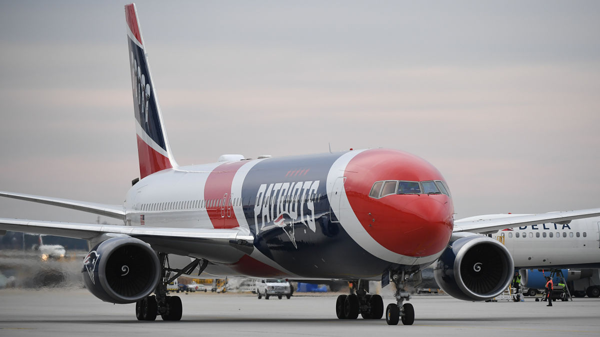 New England Patriots team airplane