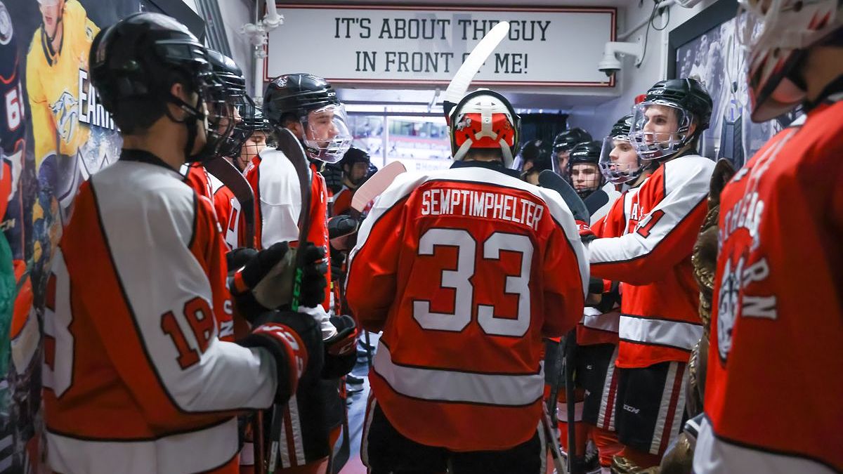 Northeastern men's hockey goaltender TJ Semptimphelter