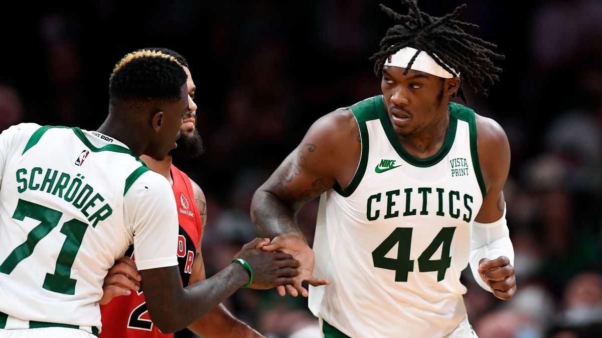 Boston Celtics' Dennis Schroder, Robert Williams