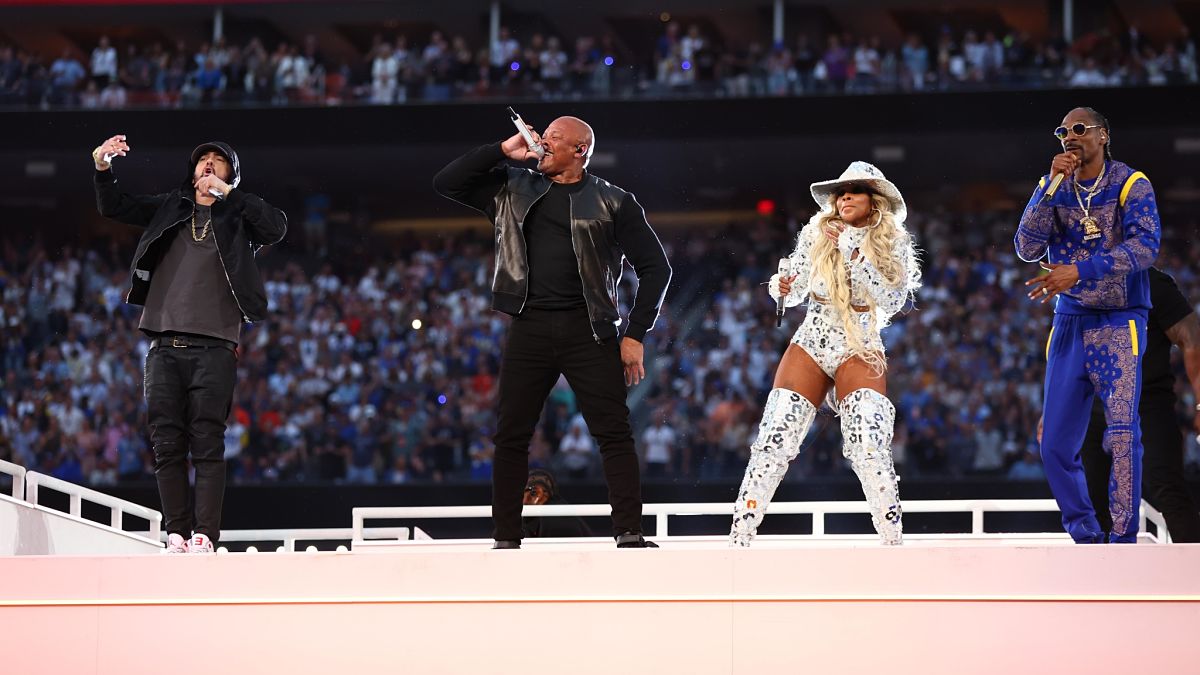 Super Bowl LVI halftime performers Eminem, Dr. Dre, Mary J. Blige and Snoop Dogg