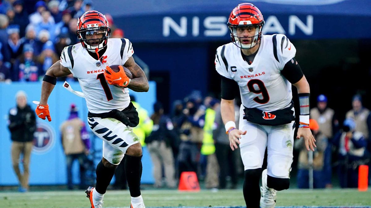 Cincinnati Bengals wide receiver Ja'Marr Chase and quarterback Joe Burrow