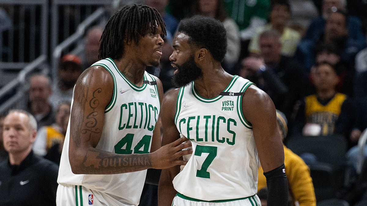 Boston Celtics guard Jaylen Brown and center Robert Williams III